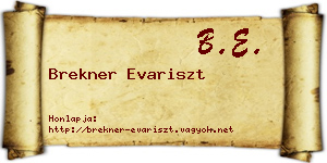 Brekner Evariszt névjegykártya
